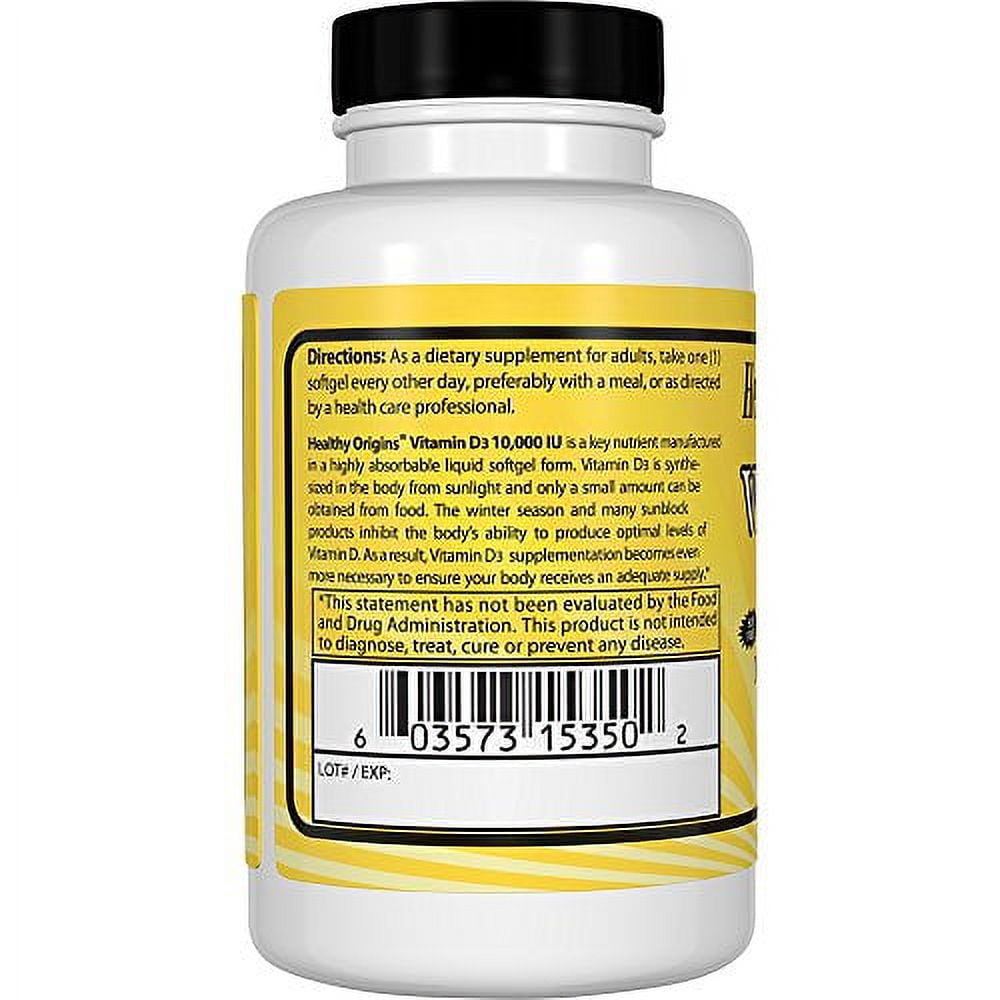 Healthy Origins Vitamin D3 10,000 IU, 30 Softgels