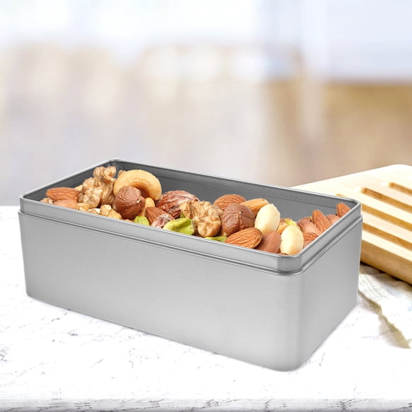 HAMPPLIES 4pcs Rectangular Metal Boxes Portable Storage Containers For Candy Jewelry Coins And Items Boxes Finishes