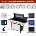 4 Burner BBQ Propane Gas Grill, 42,000 BTU Stainless Steel