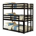 thumbnail image 3 of SESSLIFE Twin Over Twin Bunk Bed with Wood Frame and Ladder, Space-Saving Design, Espresso, 3 of 9