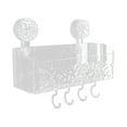 thumbnail image 2 of Shower Caddy Suction Cup with Hooks, Clear Acrylic Bathroom Storage Rack, No Drilling Decorative Shower Shelf, Shower Wall Organizer for Bathroom Shower Accessories & Toiletries, Large, 2 of 9