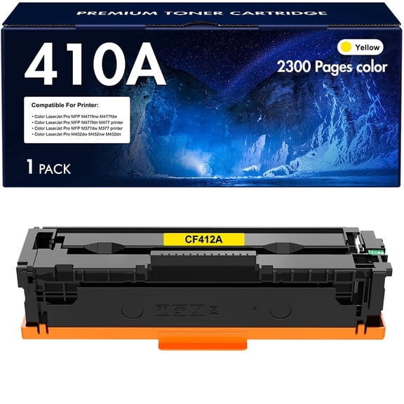 Compatible for HP 410A Toner Cartridges 410X CF410A CF410X M477fnw Color Laserjet Pro MFP M477fdn M452dn M477fdw M452nw M452dw M377dw M477 M452 Printer Ink (1 Pack)