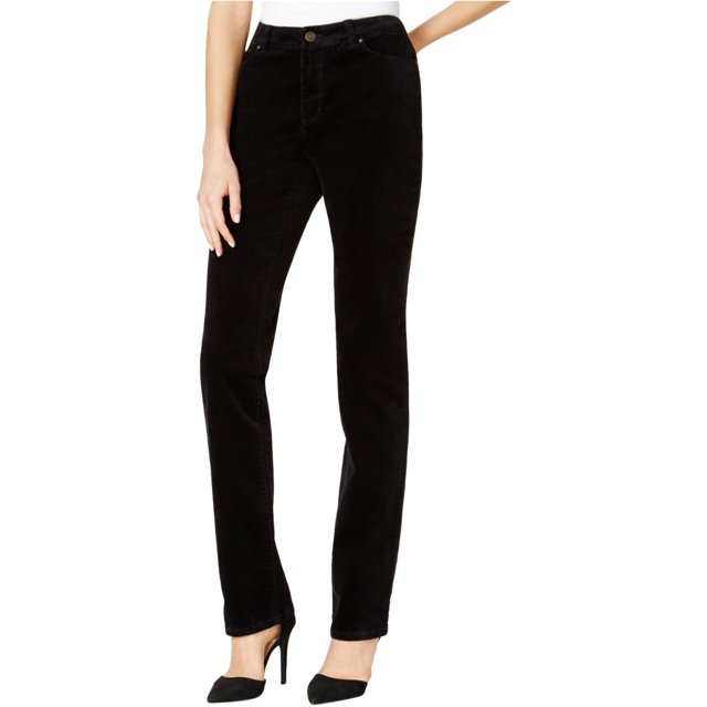 Pantalones de Pana informales Charter Club Lexington para mujer negro 8P corto