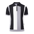 thumbnail image 5 of Ceisia Men's Color Block Striped Knit Polo Shirt with Quarter-Zip Black L Gifts for Father, 5 of 7