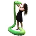 thumbnail image 2 of American Made Giant Stuffed Snake 18 Feet Long Soft Green Big Plush Serpent, 2 of 8