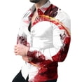 thumbnail image 3 of Camisas de primavera con estampado 3D de cuadros y flores para hombre, camisa de manga larga con solapa y botón, camisas Y2k, ropa informal ajustada a la moda, 3 of 5