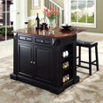 thumbnail image 2 of Crosley Coventry Drop Leaf Kitchen Island with Saddle Stools in Black, 2 of 10