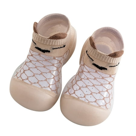 

Entyinea Baby Shoes for Boys Girls Cute Cartoon Anti-Skid Baby Booties Sock Slipper Shoes Coffee 18