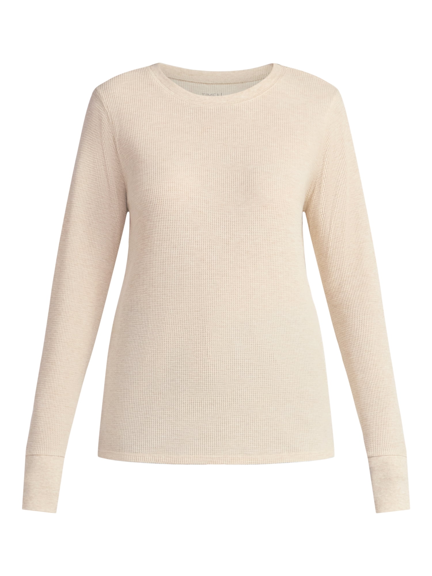 Time and Tru Women's Thermal Tee with Long Sleeves, Size XS-XXXL