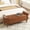 Brown, variant on Storage Ottoman Bench, 50" Modern Upholstered End of Bed Bench, Faux Leather Rolled Armed Button-Tufted Ottoman with Storage for Living Room, Entryway, Window, Black