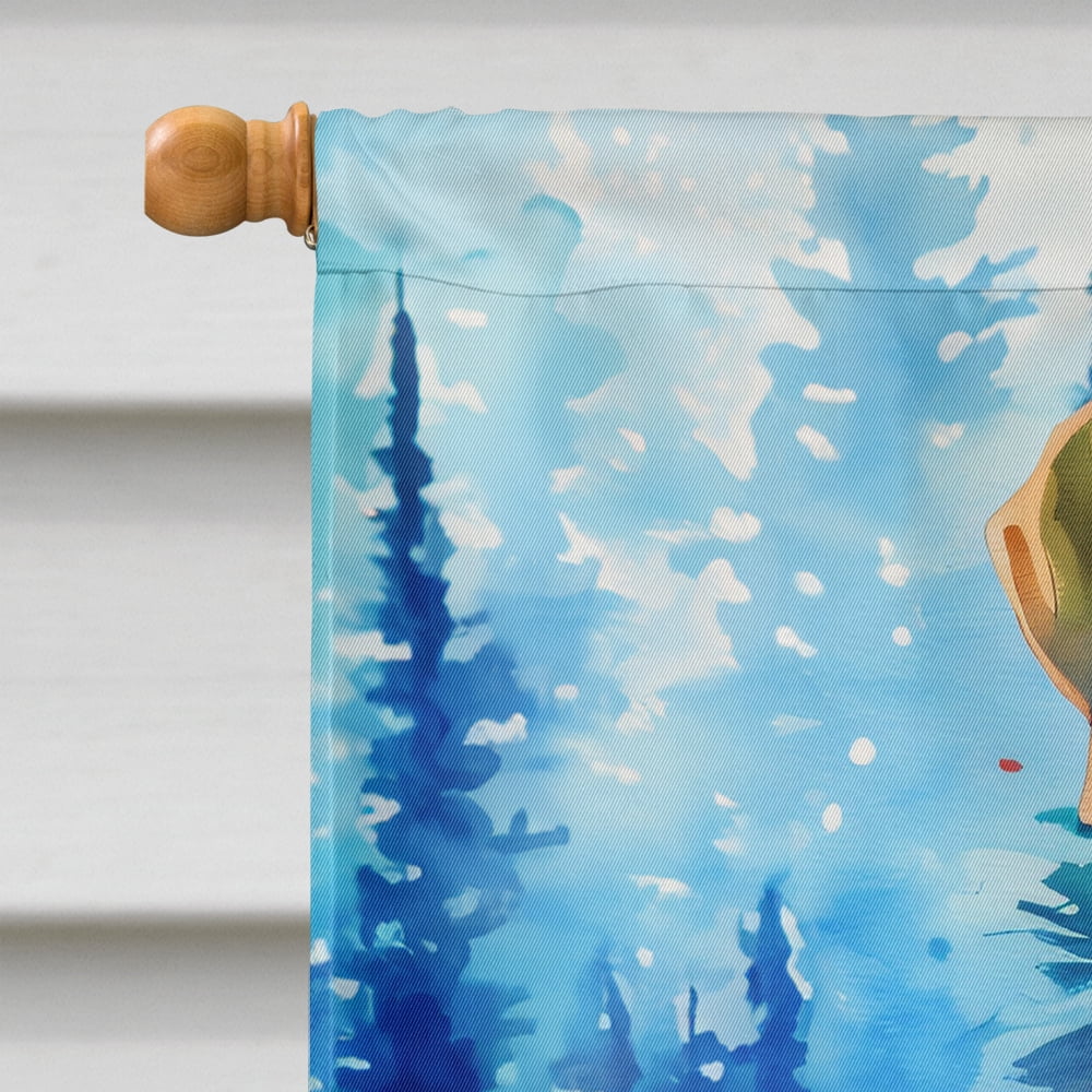 Caroline's Treasures DAC3331CHF American English Coonhound Christmas House Flag Large Porch Sleeve Pole Decorative Outside Yard Banner Artwork Wall Hanging, Polyester, House Size, Multicolor