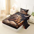 thumbnail image 2 of Castle Fairy Mystic Gothic Raven Skull Twin Sheets 3pcs,Starry Moon Floral Bedding,Dark Taupe,1 Fitted Sheet,1 Flat Sheet and 1 Pillowcase, 2 of 6