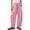 Pink, variant on Womens Cotton Linen Barrel Sweatpants Casual Drawstring Elastic Waist Flowy Pants Dark Gray 3XL