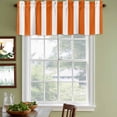 thumbnail image 3 of Burnt Orange Striped Curtain Valances for Windows, Kitchen Valance Window Treatments Panel 2 Pack, Thanksgiving Orange White Stripes Rod Pocket Short Curtains for Bathroom Bedroom 54 x 18 Inch, 3 of 8