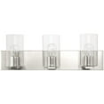 thumbnail image 2 of 15 inch 3 Light Brushed Nickel Bathroom Vanity light fixture with Clear Glass Shade, 2 of 8