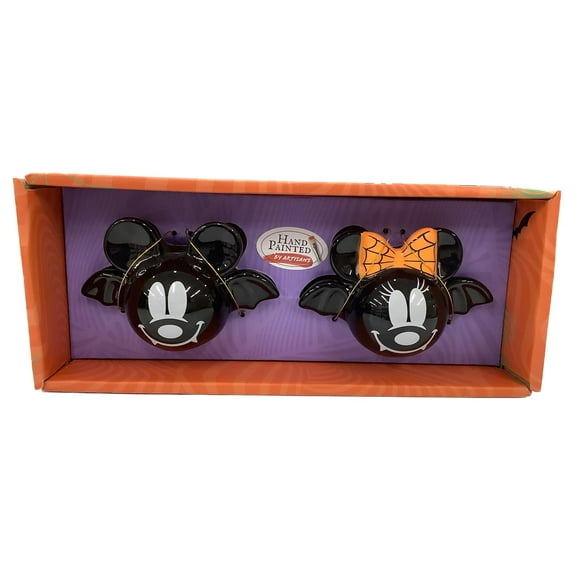 Mickey & Minnie Halloween Salt & Pepper Shaker Set, Black Bats