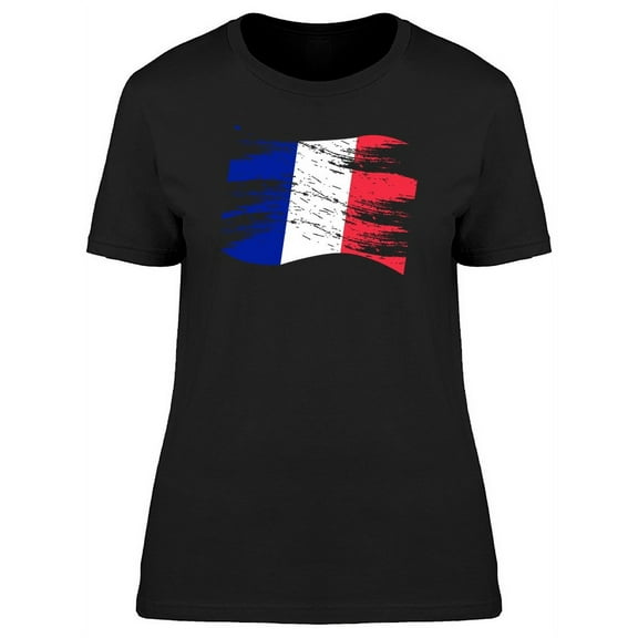 France Flag In Grunge Art T-Shirt Women -Image by Shutterstock, Female 3X-Large