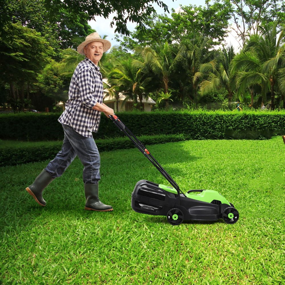 13 Inch Electric Push Lawn Corded Mower with Grass Bag