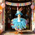 thumbnail image 2 of Viflosae Porch Goose Clothes Porch Goose Outfit 23 Inch White Goose Birthday Decoration Set Large Plush Stuffed Animal Decor for Birthday Party Table Centerpiece Room Celebration, 2 of 8