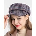 thumbnail image 2 of CoCopeaunts Classic Newsboy Hats for Women Plaid Octagonal Hat Tweed Bakerboy Hat Fiddler Cap Beret Cap Winter Warm, 2 of 2