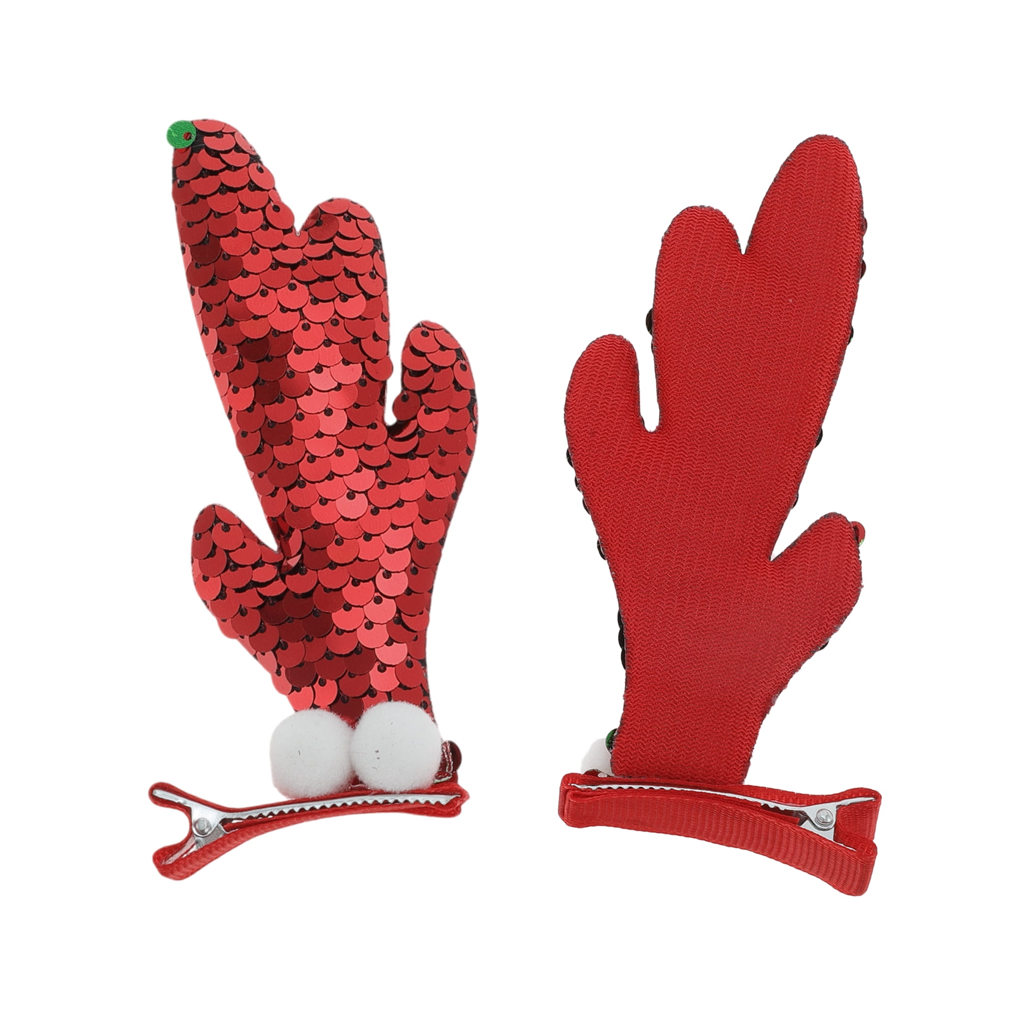 Unique Bargains 1 Pair Christmas Single Antlers Hair Clips Red 1.97"x0.79"x4.72"