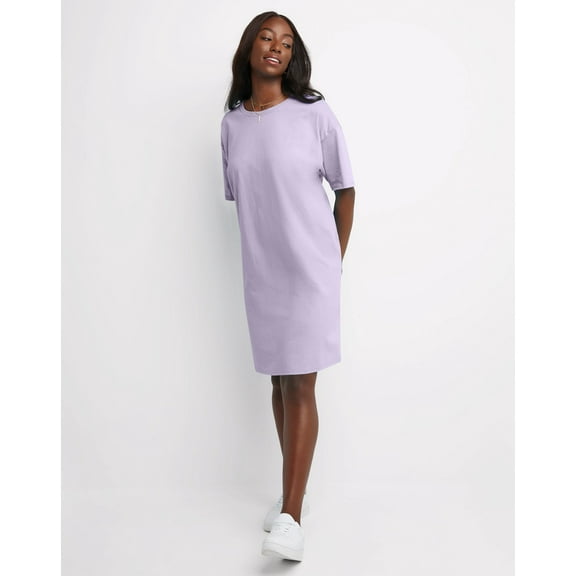 Hanes Essentials Women's T-Shirt Dress, Cotton Lavender