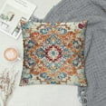 thumbnail image 2 of Shiartex Orange Blue Ethnic Boho Pillow Covers Bohemian Carpet Vintage Rust Coral Floral Decorative Pillow Cases with Zipper Home Decor for Living Room Bedroom Bed Cushion Outdoor 18x18in, 2 of 5