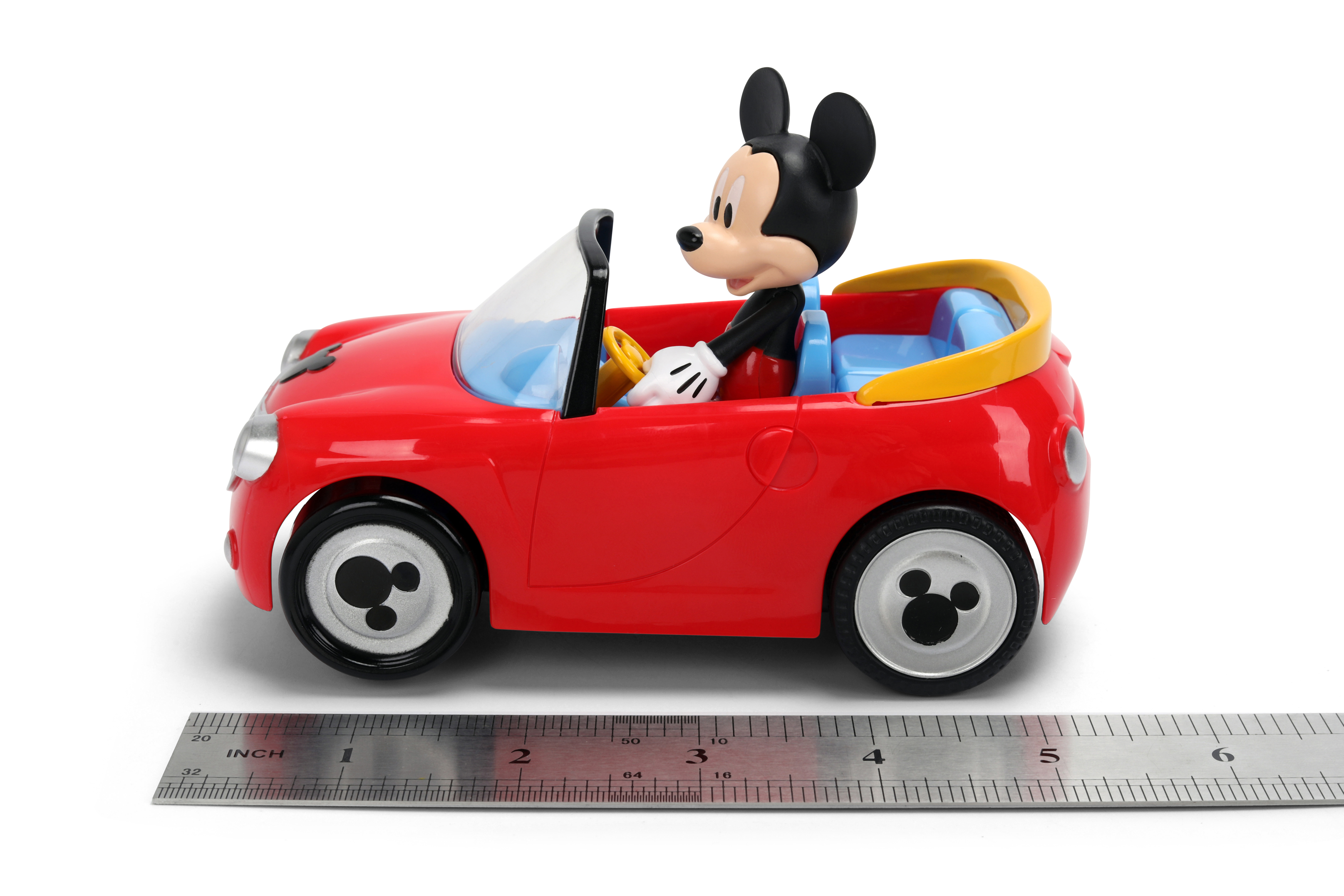 DISNEY MICKEY MOUSE ROADSTER RC CAR 1:32 SCALE REMOTE CONTROL VEHICLE WITH MICKEY FIGURE BY JADA TOYS