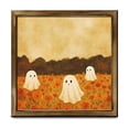 thumbnail image 2 of Ghost Illustration Halloween Wall Art with Wooden Frame, Country Halloween Gothic Cute Ghost Wall Decor Paintings, Retro Farmhouse Rustic Posters Prints Pictures for Living Room Bedroom Home Decor, 2 of 7