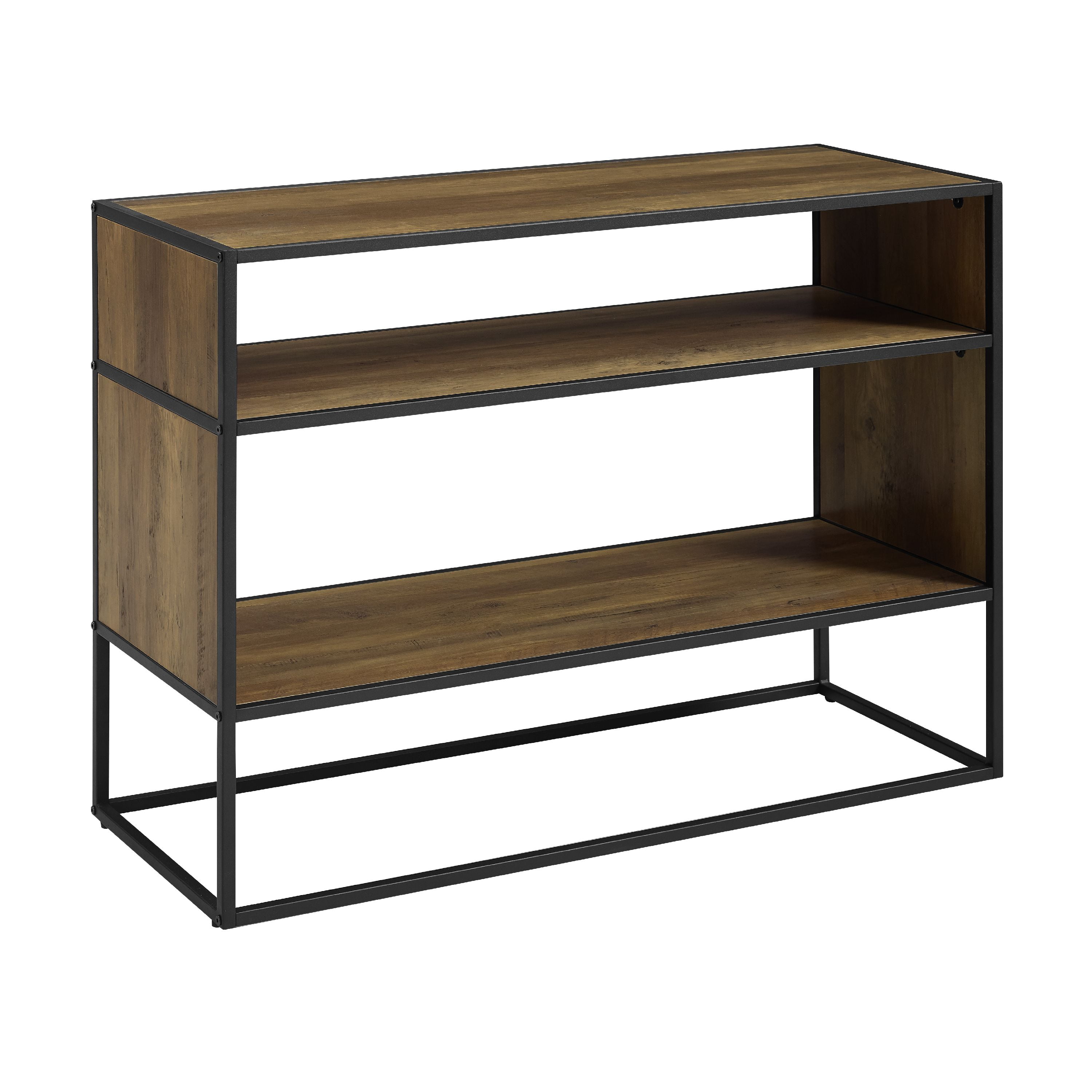 40 Metal And Wood Open Shelf Storage Tv Entertainment