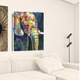 thumbnail image 3 of 40" Bright Multi Color Elephant Canvas Wall Art, 3 of 5