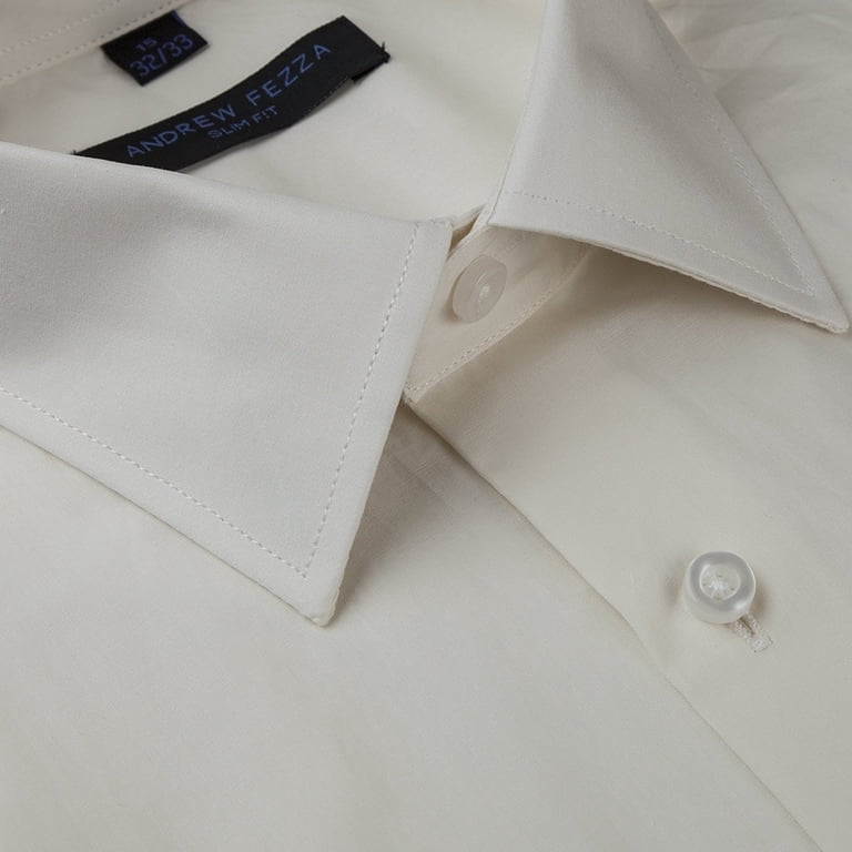 how should a dress shirt fit sleeves Aurewheat-Wheatfield Cream Plain-Solid Formal Premium Cotton Shirt For Men