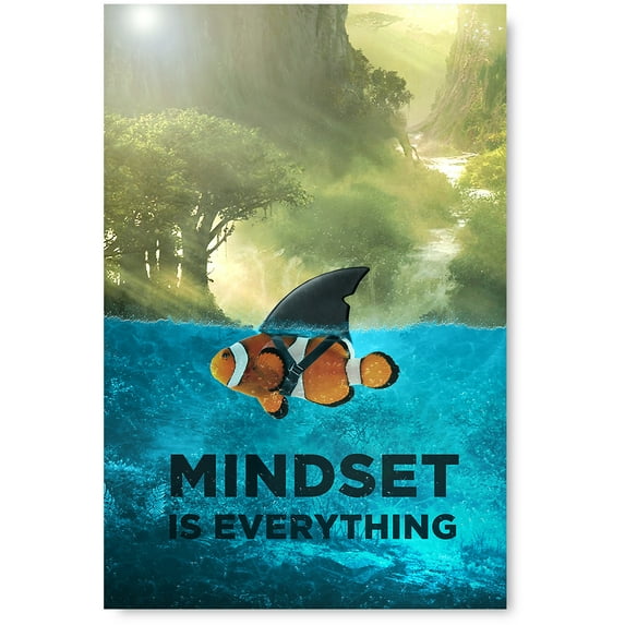 Awkward Styles Motivational Posters Teamwork Inspirational Posters for Entrepreneurs Motivational Quote Poster Classroom Posters Mindset is Everything Fish Optimistic Quotes Office Wall Art Home Art