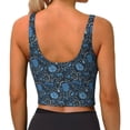 thumbnail image 4 of Picia Winter Blue Forest Deer Sports Bra for Women,Padded Strappy Sports Bras Medium Support Yoga Bra with Removable Cups,Running Yoga Bra-Small, 4 of 9