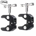 thumbnail image 1 of Camera Clamp Mount Super Clamp with 1/4" 3/8" Thread, Max Open 2.16"/6cm for Camera Photo Studio Photography Light Stand, Tripod, Monopod, Magic Arm, Flash Light and More - 2 Pack, 1 of 7