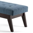 thumbnail image 2 of WyndenHall  Tierney 40 inch Wide Mid Century Modern Rectangle Ottoman Bench Denim Blue Wood Finish Fabric,Foam Urban,Modern & Contemporary Foot, 2 of 5