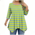 thumbnail image 2 of mfyjkho Tops Y Blusas Para Mujer, Blusas Informales De Cuello Redondo Liso Para Mujer, De Gran Tamaño, Con Mangas 3/4 Y Cuello Redondo Tops Para Mujer Xl, 2 of 5