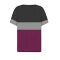 thumbnail image 4 of Zwiiyzr Womens T-Shirts Women's Independence Day Printed Blouses Short Sleeved V-Neck Button Up Fashionable(Purple,XL), 4 of 5
