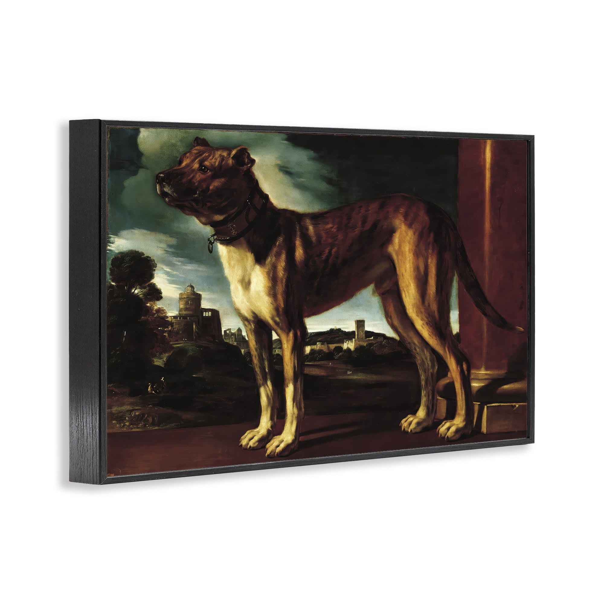 Stupell Industries Historical Aldrovani Dog Black Framed Giclee Art, design by Lil' Rue