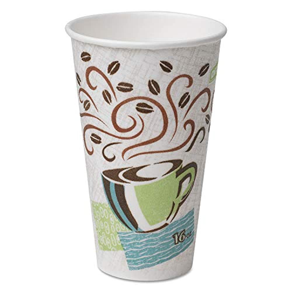 Dixie PerfecTouch Insulated Disposable Paper Hot Coffee Cup, 5356CD, 16 Fl. Oz., Coffee Haze, 1,000 Count (50 Cups/Sleeve, 20 Sleeves/Case)