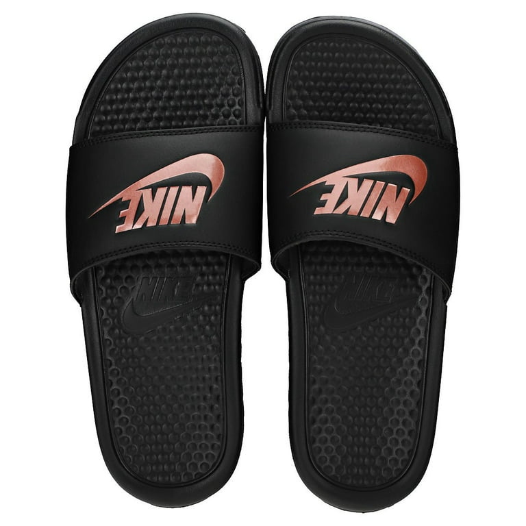 Aja Taalkunde server Nike Women's Benassi Jdi Black / Rose Gold - Ankle-High Sport Slide Sandals  - Walmart.com