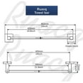 thumbnail image 6 of RUACQ 18 inch Square Towel Bar, Brushed Silver, 6 of 6