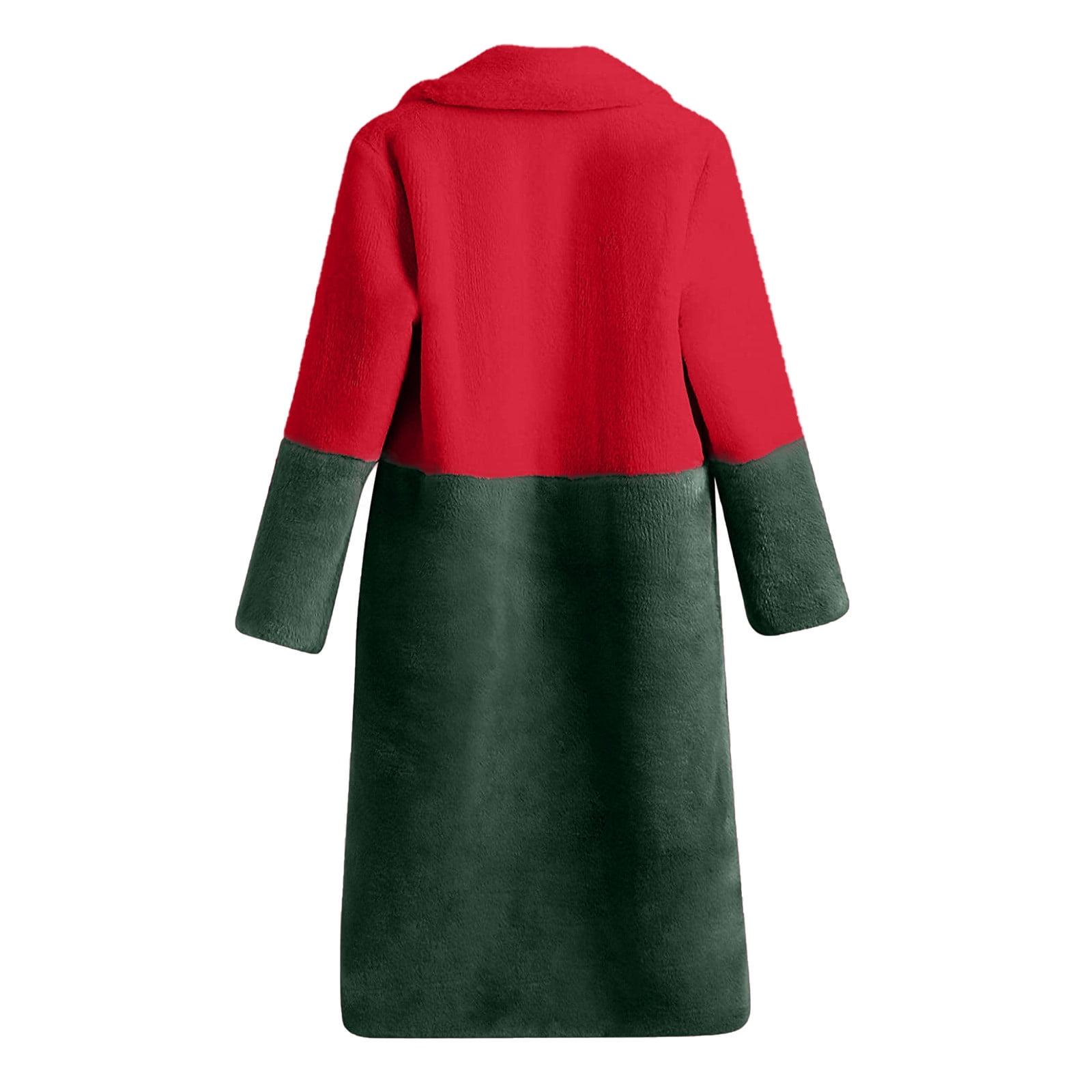 Women's Soft Faux Teddy Fuzzy Warm Long Overcoat Open Front Cardigan Lapel Collar Long Sleeve Loose Fit Jacket Coat