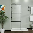 thumbnail image 7 of Topcobe 34" Shower Screen Door Walk-In Wet-Room, 3-Panel Style, Glass Shower Door, Walk In Shower Kit, Bathroom Glass Door, Black, 7 of 7