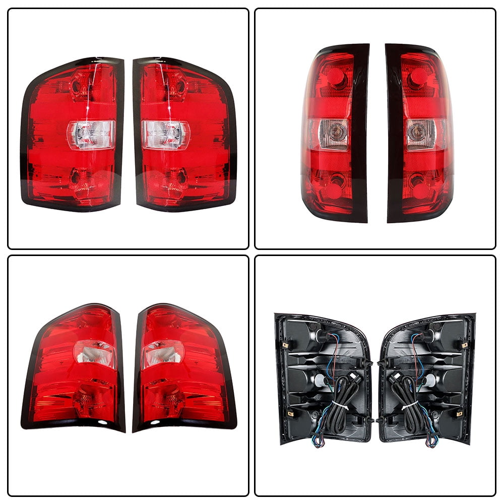 LABLT Rear Tail Lights Lamps LH+RH W/Bulb For 07-13 Chevy Silverado 1500 2500 3500 HD