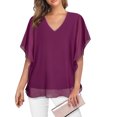thumbnail image 1 of Top de gasa,Top de gasa suelto Top de gasa suelto con volantes Camisa de gasa para mujer Rendimiento sólido, 1 of 6