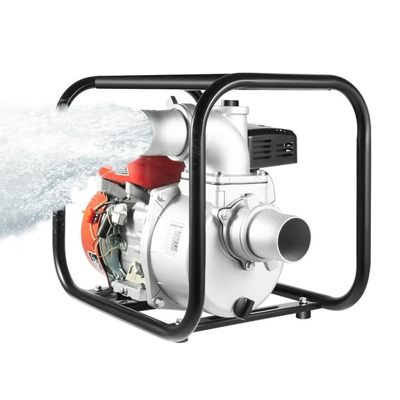 7.5HP 4-Stroke Gas Powered Trash Water Transfer Pump w/24.61 ft Hose, 212CC Portable Gasoline Engine Water Pump for Farmland Watering, Garden Irrigation