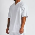 thumbnail image 4 of Men's Big and Tall Henley T-Shirts V Neck Short Sleeve Tops Casual Oversized Basic Tee Everyday Soft Shirt, 4 of 7