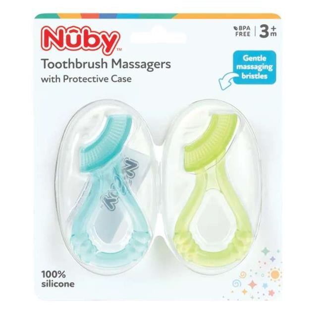 Nuby 2376642 Toothbrush Massagers - 3 Month Plus - 2 Per Pack - Case of 24