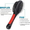 thumbnail image 3 of Queilt Double Sided Dog Grooming Brush Massage for Dog Cat Rabbit Chinot Kitten Long Short Hair(L), 3 of 5